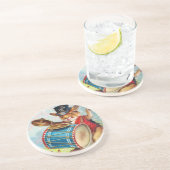 Clapsaddle: Drumming Rabbit Zandsteen Onderzetter (Zijkant)