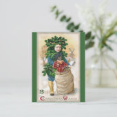 Clapsaddle: Fir Boy met Doll Briefkaart (Staand voorkant)