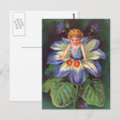 Clapsaddle: Flower Cherub Aster Briefkaart (Voorkant / Achterkant)