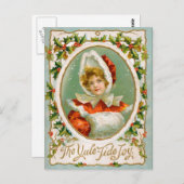 Clapsaddle: Het charmante Meisje van de Winter Briefkaart (Voorkant / Achterkant)