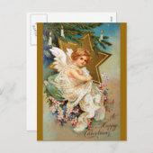 Clapsaddle: Kerstengel Feestdagenkaart (Voorkant / Achterkant)