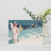 Clapsaddle: Kerstengel met Bell Feestdagenkaart (Staand voorkant)