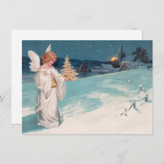 Clapsaddle: Kerstengel met Bell Feestdagenkaart (Voorkant / Achterkant)