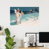 Clapsaddle: Kerstengel met Bell Poster (Thuiskantoor)