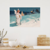 Clapsaddle: Kerstengel met Bell Poster (Keuken)