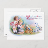 Clapsaddle: Kinderen die met Konijntje spelen Briefkaart (Voorkant / Achterkant)