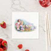 Clapsaddle: Kinderen spelen met Bunny Servetten (Insitu)