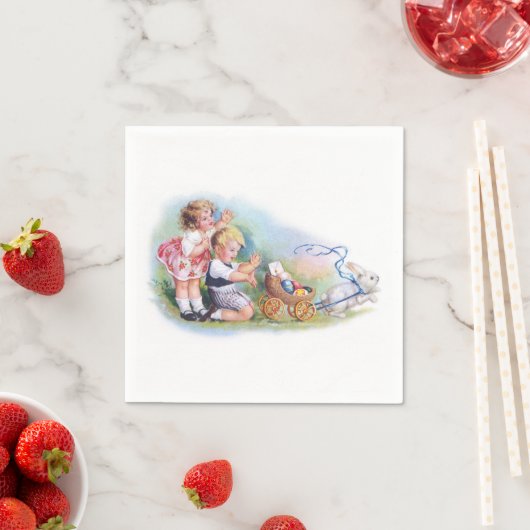 Clapsaddle: Kinderen spelen met Bunny Servetten (Insitu)