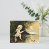 Clapsaddle: Little Cherub met Geviste Rod Briefkaart (Staand voorkant)