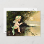 Clapsaddle: Little Cherub met Geviste Rod Briefkaart (Voorkant / Achterkant)