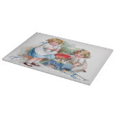 Clapsaddle: Meisjes die met Bunnies spelen Snijplank (Hoek)