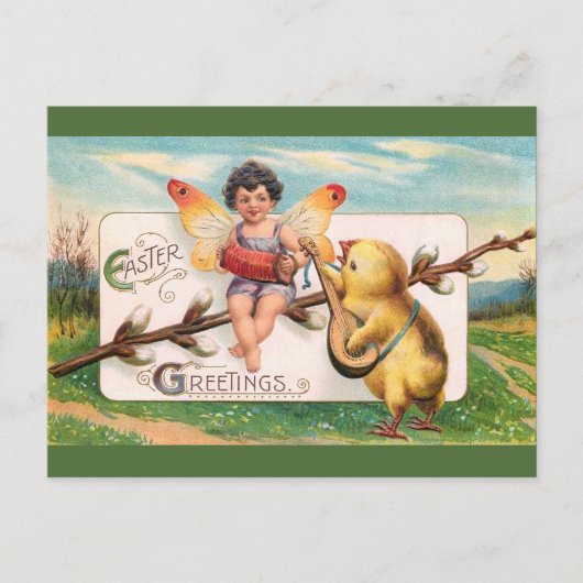 Clapsaddle: Muziek maken van Paasfee Feestdagenkaart (Voorkant)