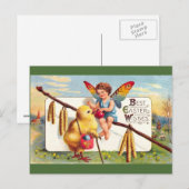 Clapsaddle: Paasfee met kip Feestdagenkaart (Voorkant / Achterkant)