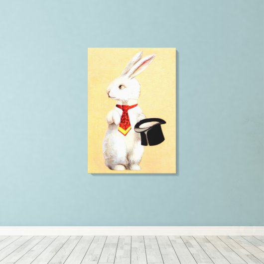 Clapsaddle: Paashaas met Stropdas Canvas Afdruk (Insitu (Houten vloer))