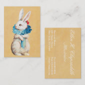 Clapsaddle: Pasen Bunny Girl met Ruff Visitekaartje (Voorkant / Achterkant)