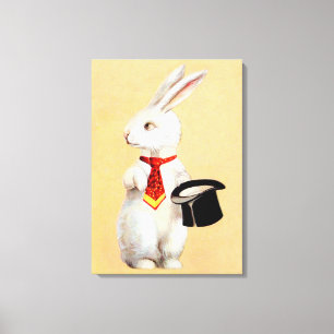 Clapsaddle: Pasen Bunny met Stropdas Canvas Afdruk