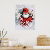 Clapsaddle: Santa Claus met speelgoed en Fir Twigs Poster (Keuken)