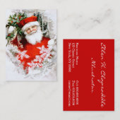 Clapsaddle: Sinterklaas met Holly Visitekaartje (Voorkant / Achterkant)