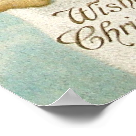 Clapsaddle: Snowman met Angel Girl Poster (Hoek)