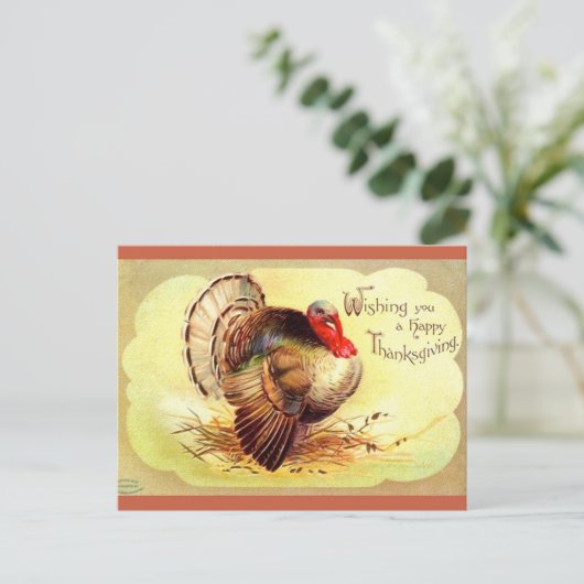  Clapsaddle Turkey Happy Thanksgiving Feestdagenkaart (Staand voorkant)