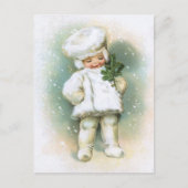 Clapsaddle: Winter Boy met Fir Twig Briefkaart (Voorkant)