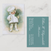 Clapsaddle: Winter Boy met Fir Twig Visitekaartje (Voorkant / Achterkant)