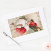 Clapsaddle: Winter Meisje met Holly Pet Rechthoekige Sticker (Envelop)