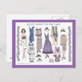 Clara, Art Deco Lady van de papierdollar uit de ja Briefkaart (Voorkant / Achterkant)