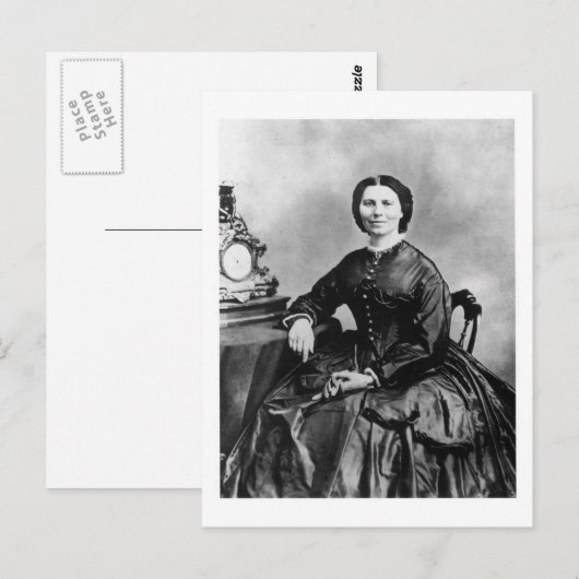 Clara Barton Portrait ~ 1866 Foto Briefkaart (Voorkant / Achterkant)