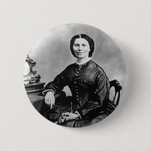 Clara Barton Portrait ~  1866 Foto Ronde Button 5,7 Cm