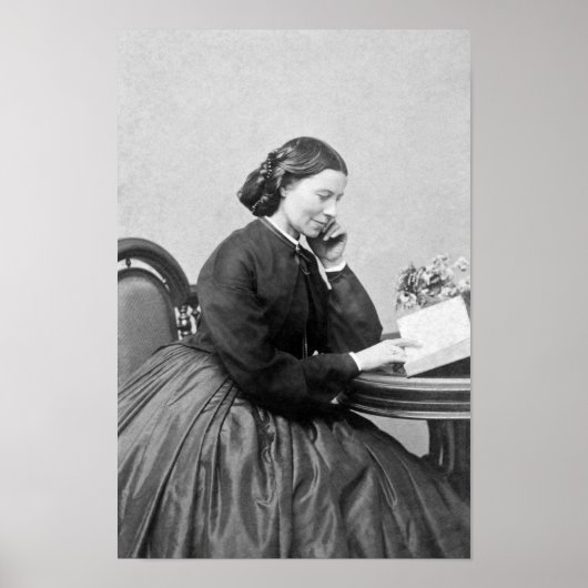 Clara Barton Reading Portrait - 1865 Poster (Voorkant)