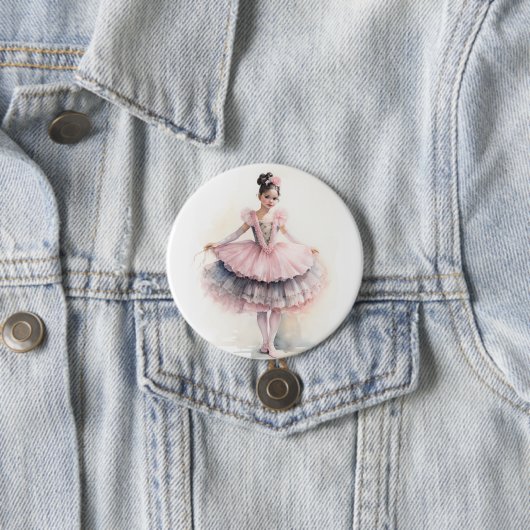 Clara (Black Hair) from The Nutcracker Ballet Ronde Button 7,6 Cm (In situ)