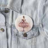 Clara (blond haar) uit het Notenkraker Ballet Ronde Button 7,6 Cm (In situ)