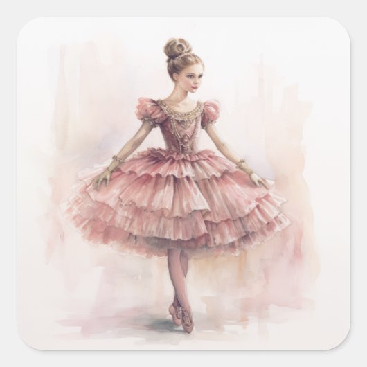 Clara (Blonde Hair) from The Nutcracker Ballet Vierkante Sticker (Voorkant)