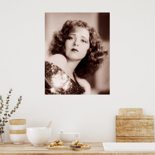 Clara Bow is glamoureus Poster (Keuken)