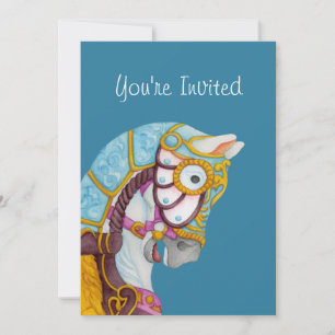 Clara Carousel Horse Invitation Kaart