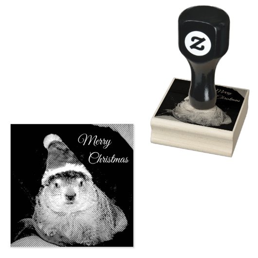 Clara Claus Groundhog Kerst Rubber Stamp Rubberstempel (Gestempeld)