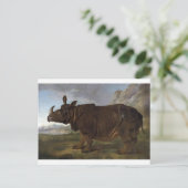 Clara de Rhinoceros door Jean-Baptiste Oudry Briefkaart (Staand voorkant)