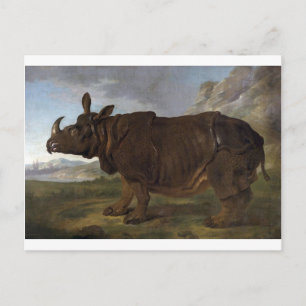 Clara de Rhinoceros door Jean-Baptiste Oudry Briefkaart
