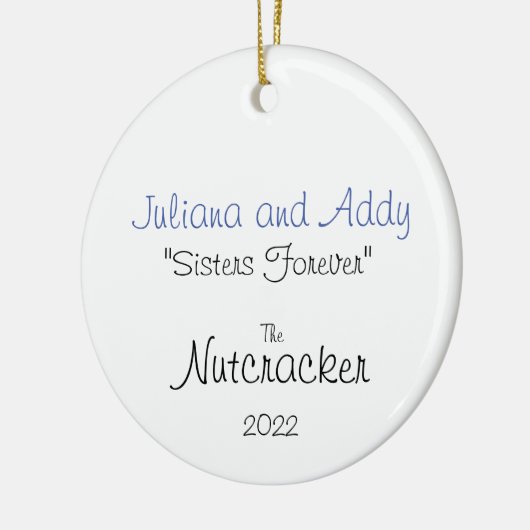 Clara en Party Girl Custom Keramisch Ornament (Links)