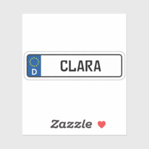 Clara German Car License Bord Sticker