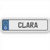 Clara German Car License Bord Sticker (Voorkant)