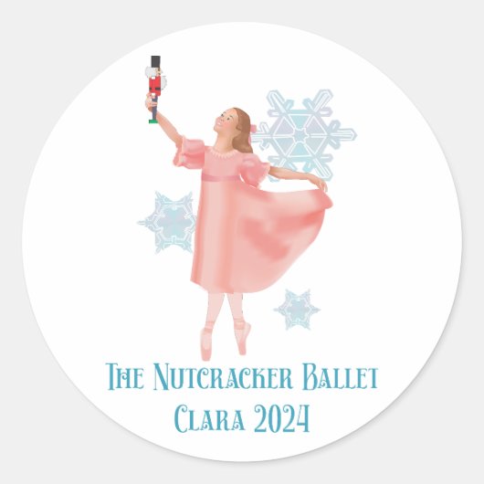 Clara met Notenkraker 2024 Ronde Sticker (Voorkant)