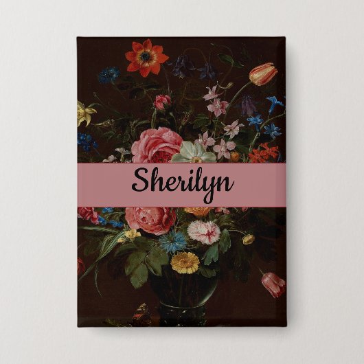 Clara Peeters: Een boeket bloemen - Button (Voorkant)