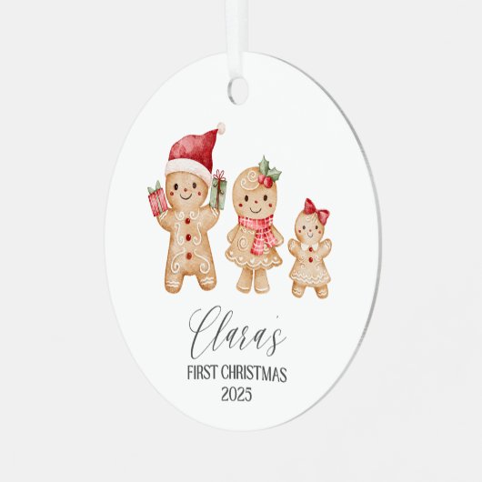 Clara Personalized Baby's First Christmas Metalen Ornament (Voorkant links)
