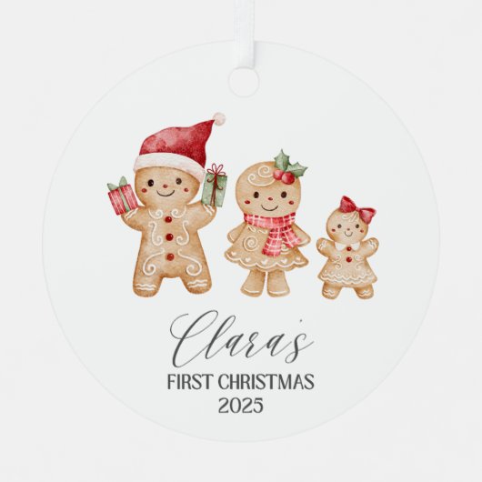 Clara Personalized Baby's First Christmas Metalen Ornament (Voorkant)