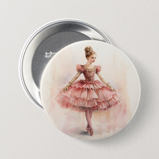 Clara (Red Hair) from The Nutcracker Ballet Ronde Button 7,6 Cm (Voorkant /achterkant)