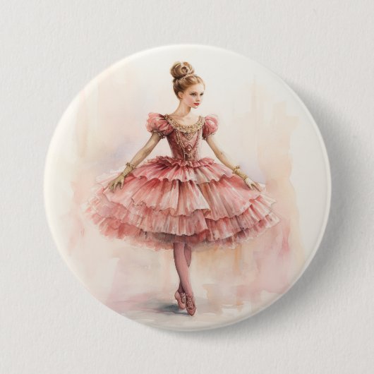Clara (Red Hair) from The Nutcracker Ballet Ronde Button 7,6 Cm (Voorkant)