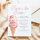 CLARA Retro Ice Cream Hier is het Scoop Baby showe Kaart