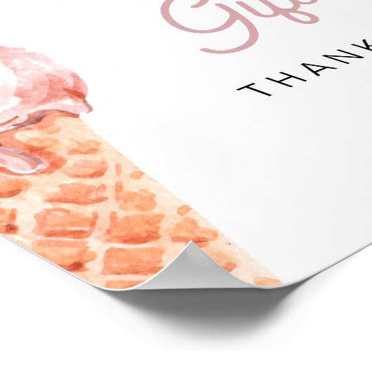 CLARA Retro Ice Cream Kaarten + cadeaubord Poster (Hoek)